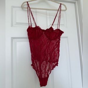 Intimately FP If You Dare Bodysuit In Cranberry